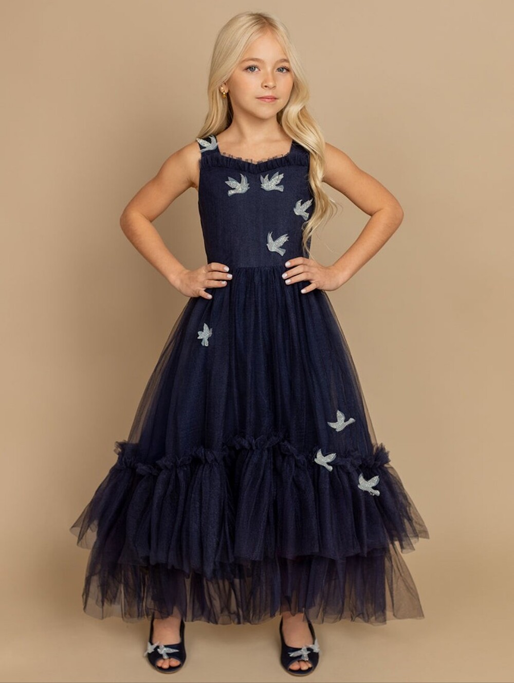 Joyfolie Sparrow Dress in Navy Girl’s Size 4